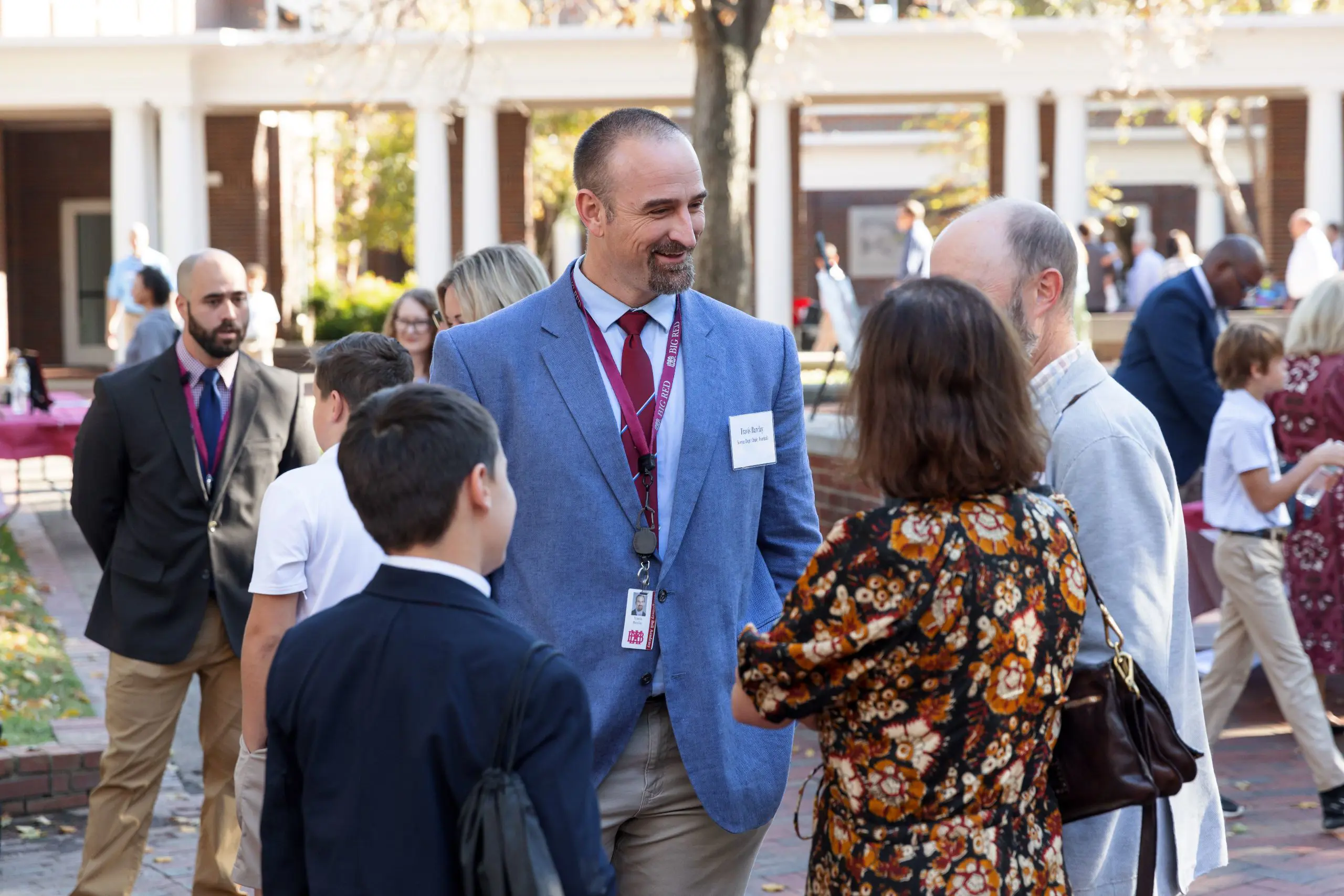 Staff member with families