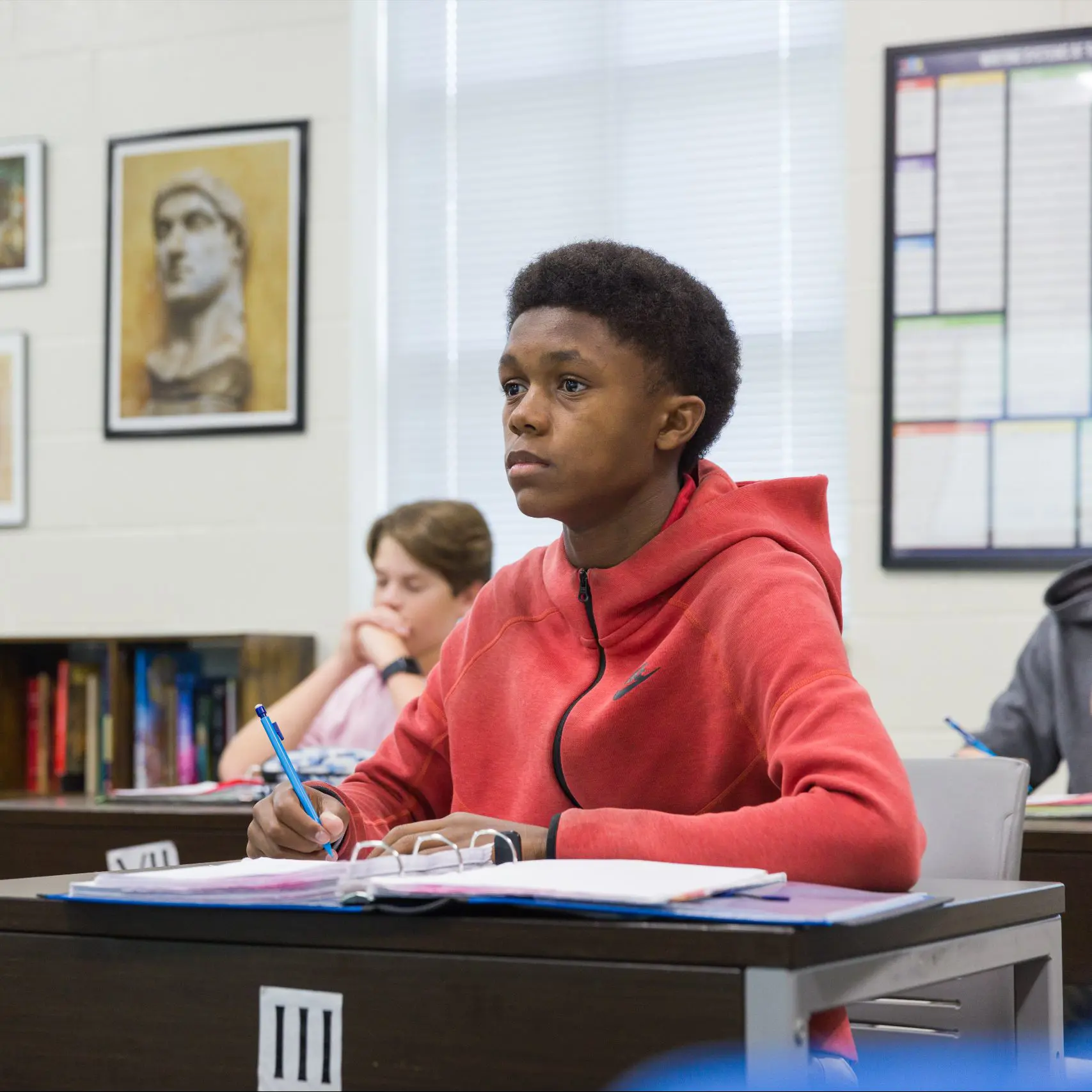 Student intently listening