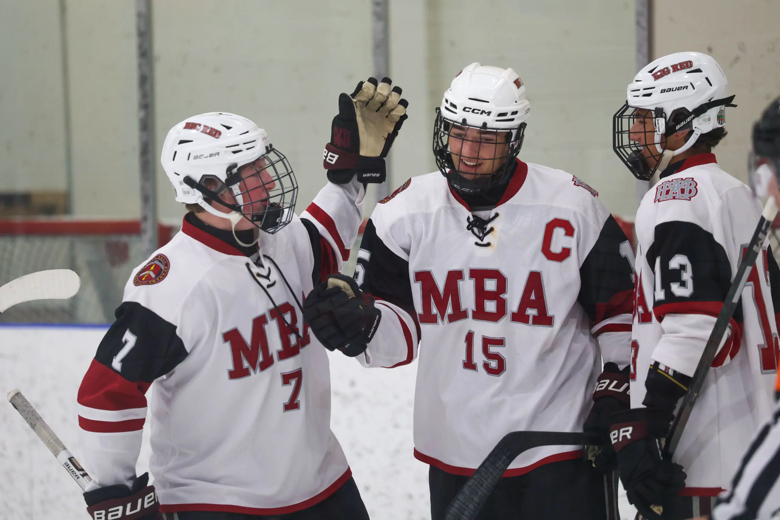 Hockey team high five