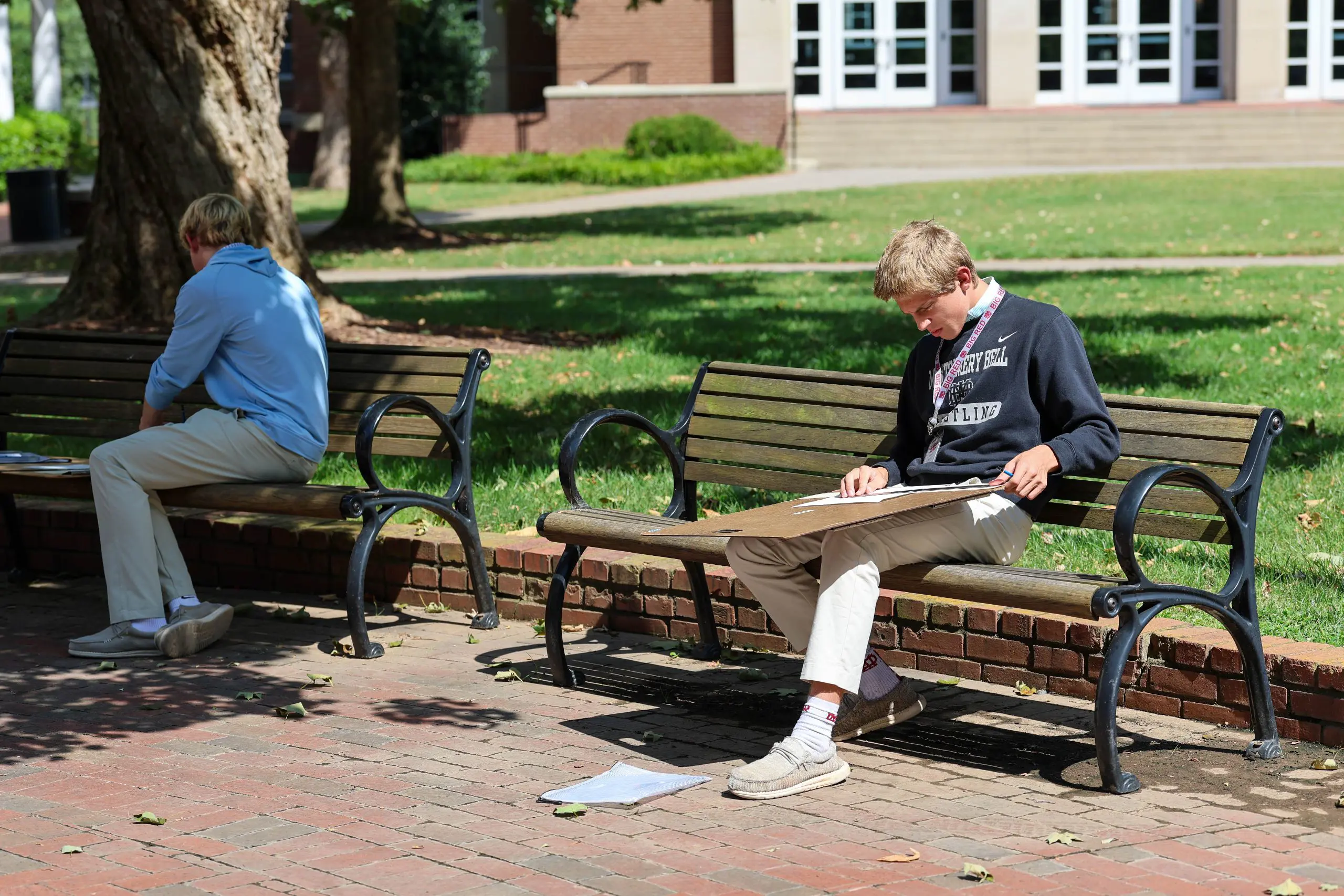 Working on art outdoors