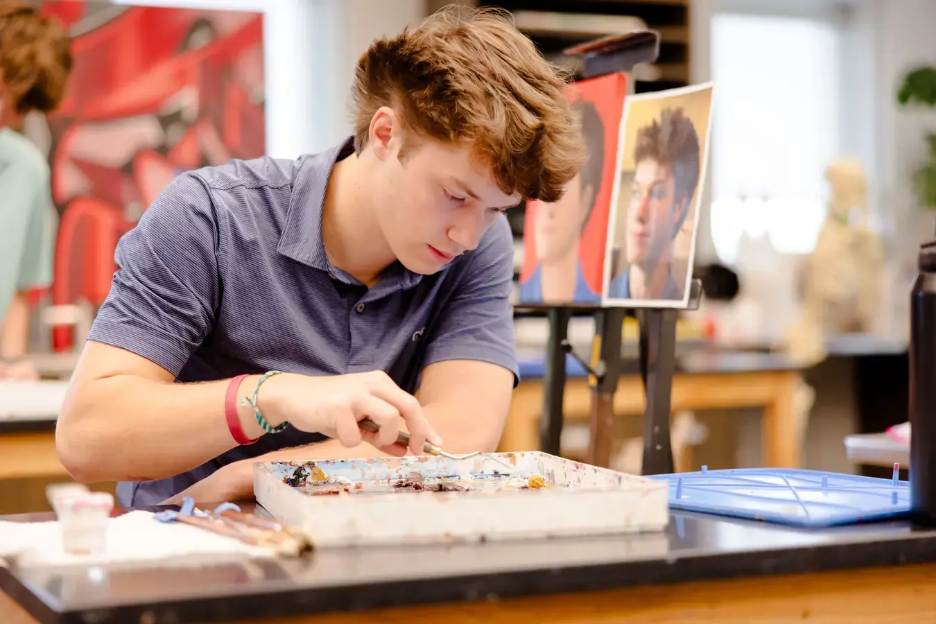 Student working on project