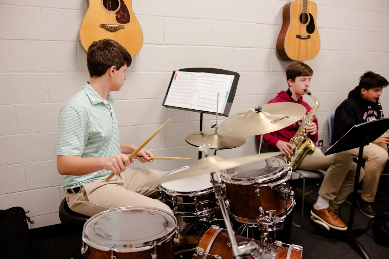 Students on drums