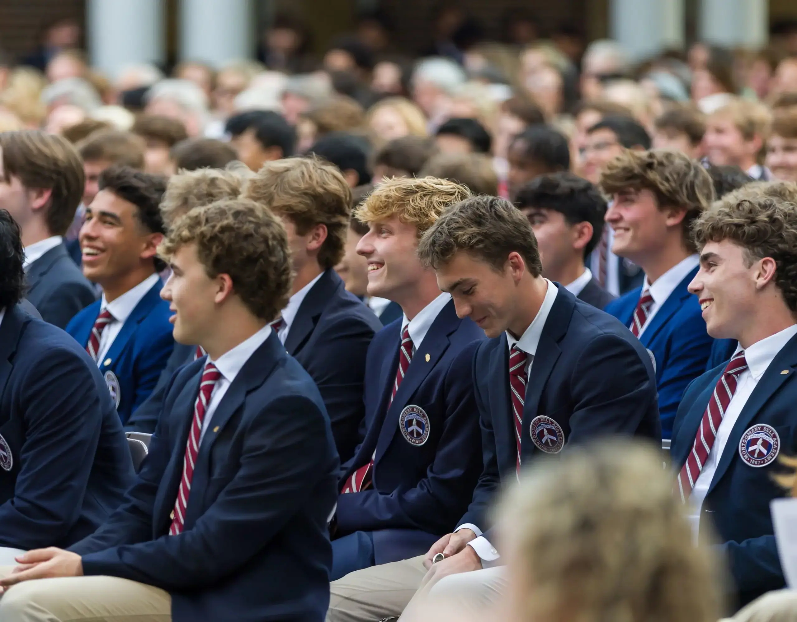 Students sat in assembly