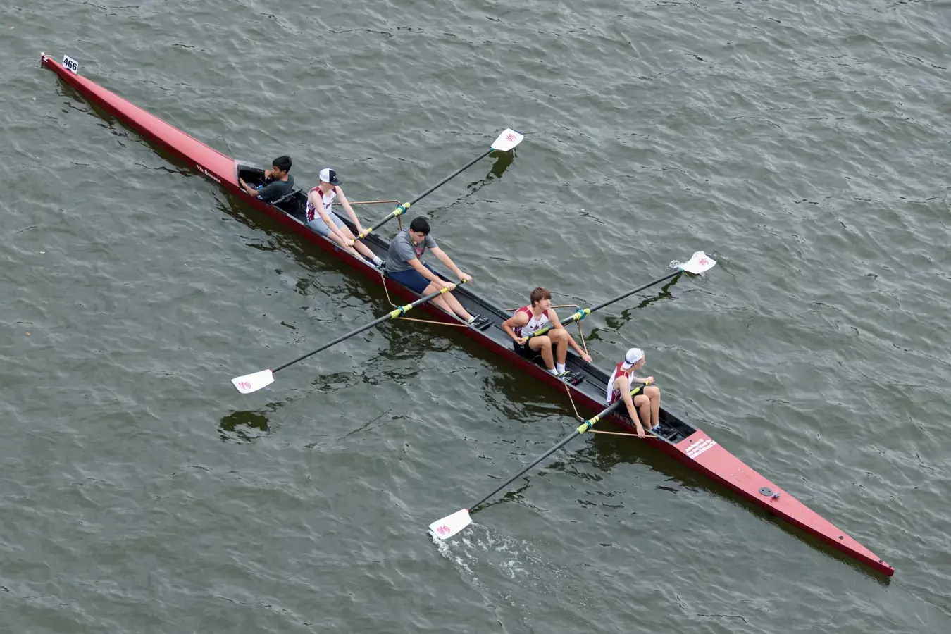 Rowing team out in water