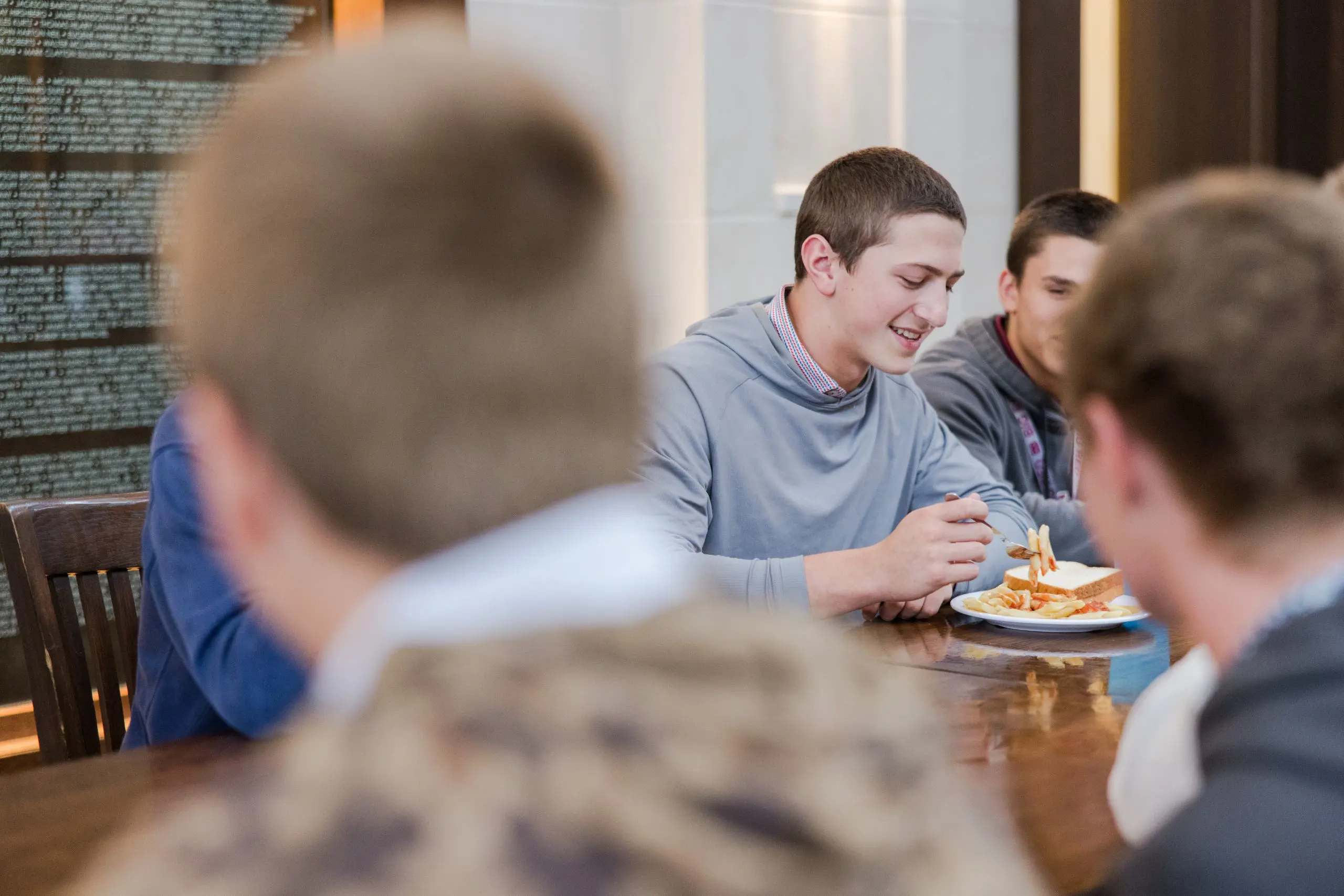 Student eating lunch