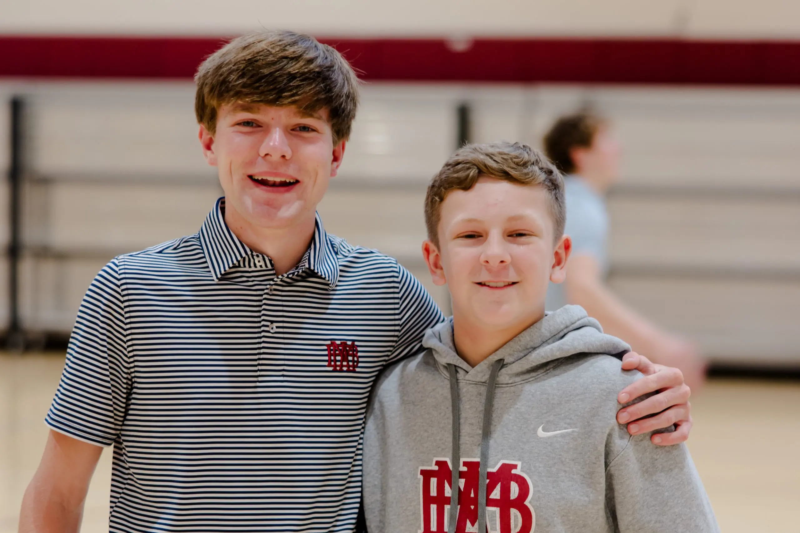 Two students in sport hall