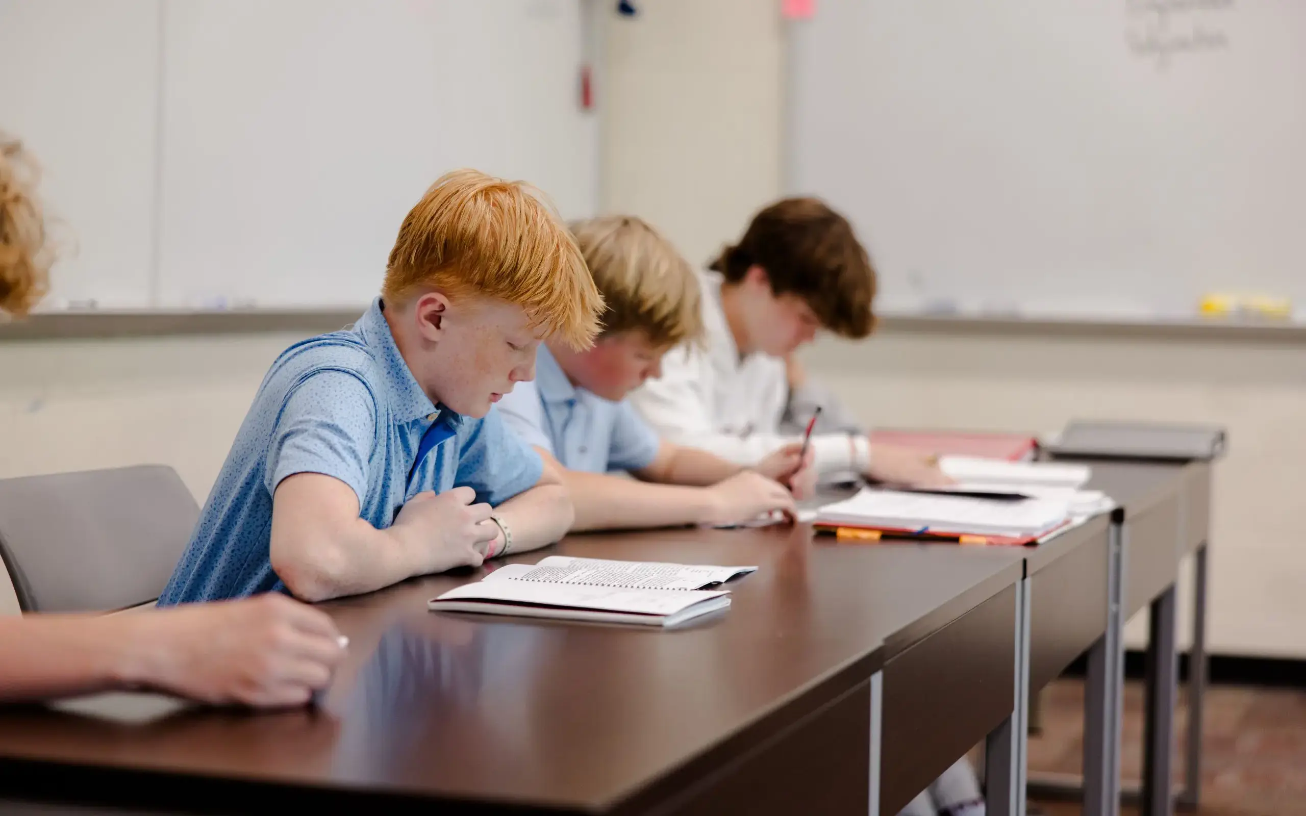 Students working at desks