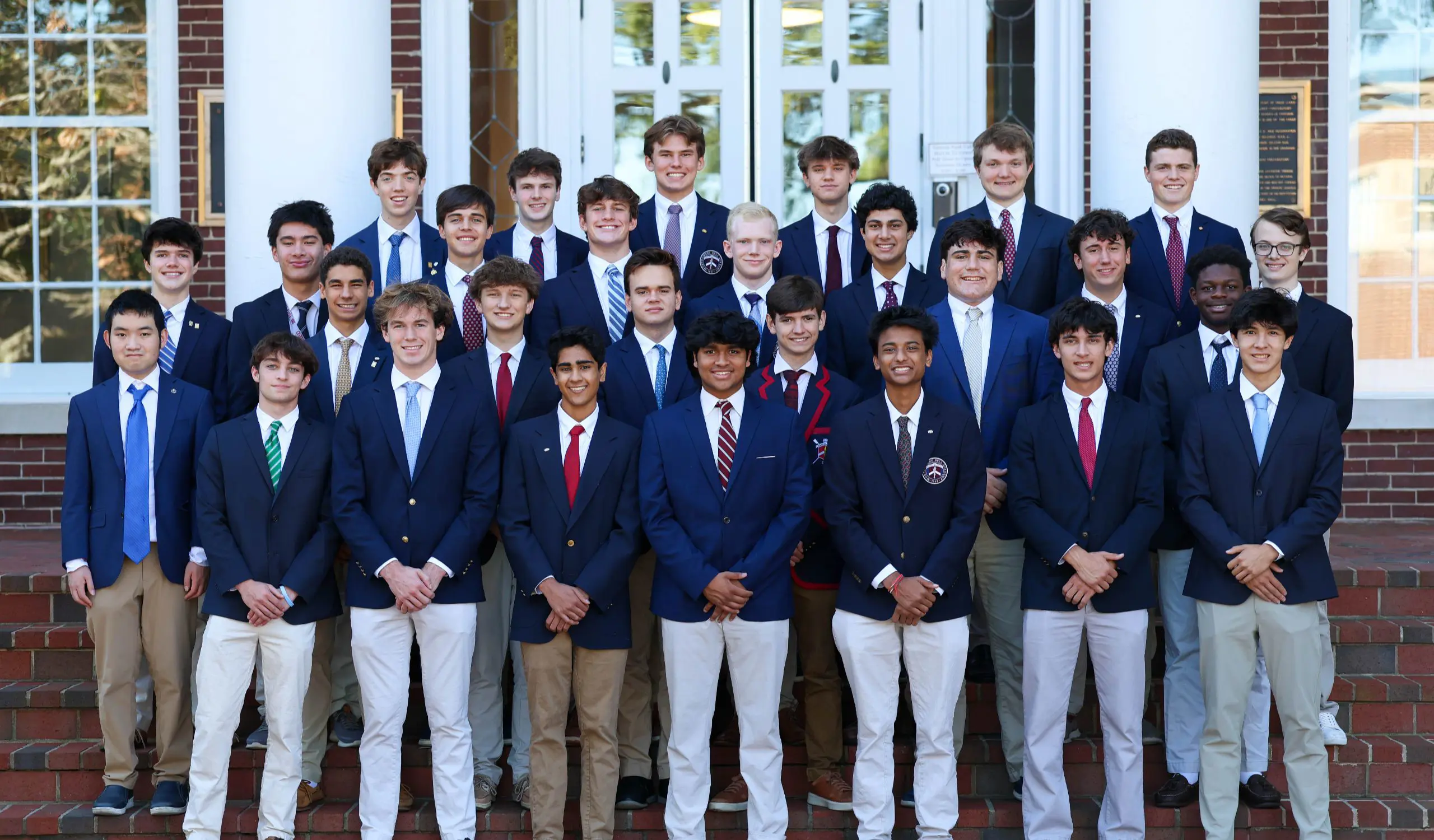 Students in uniform outside school