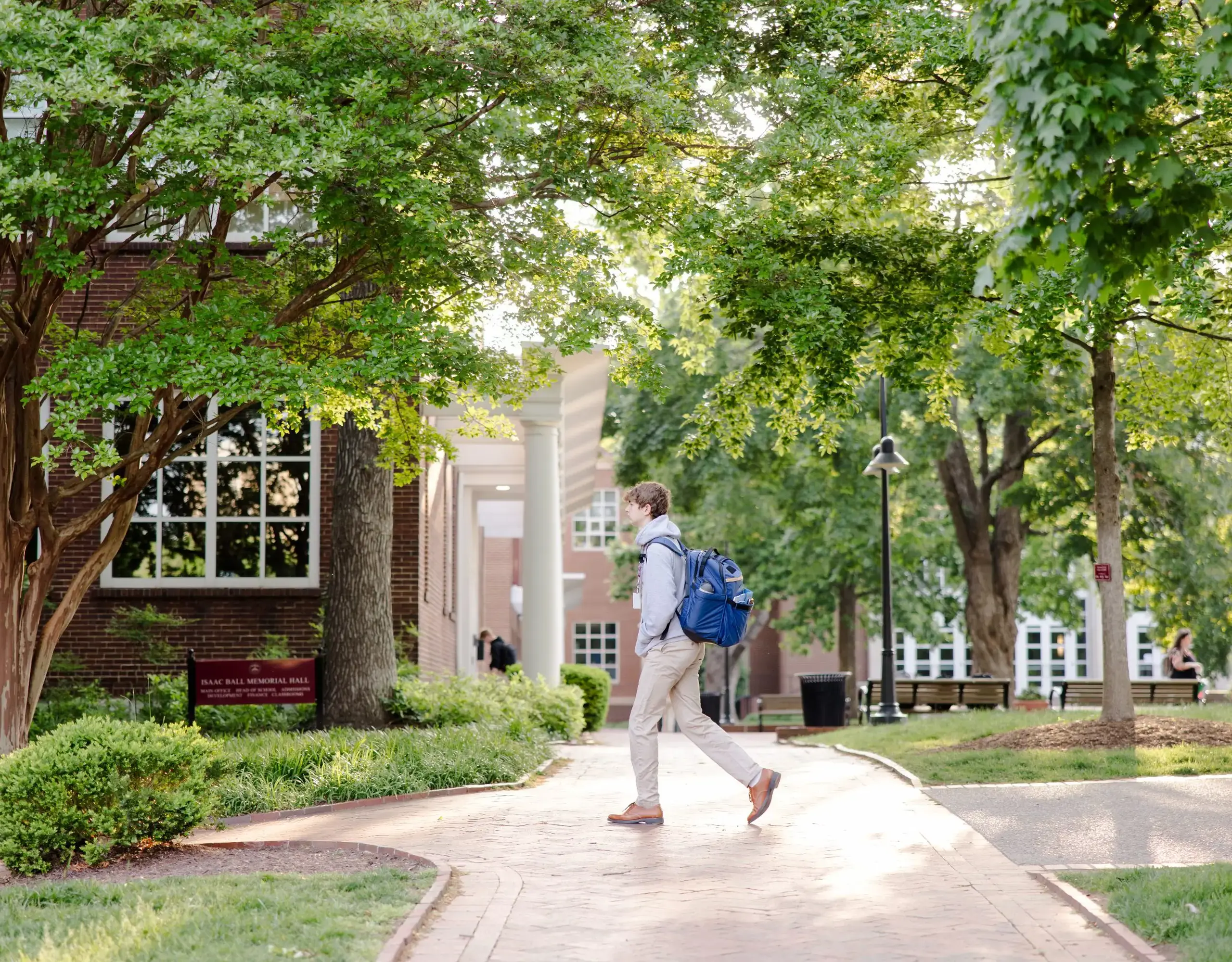 Student walking to class