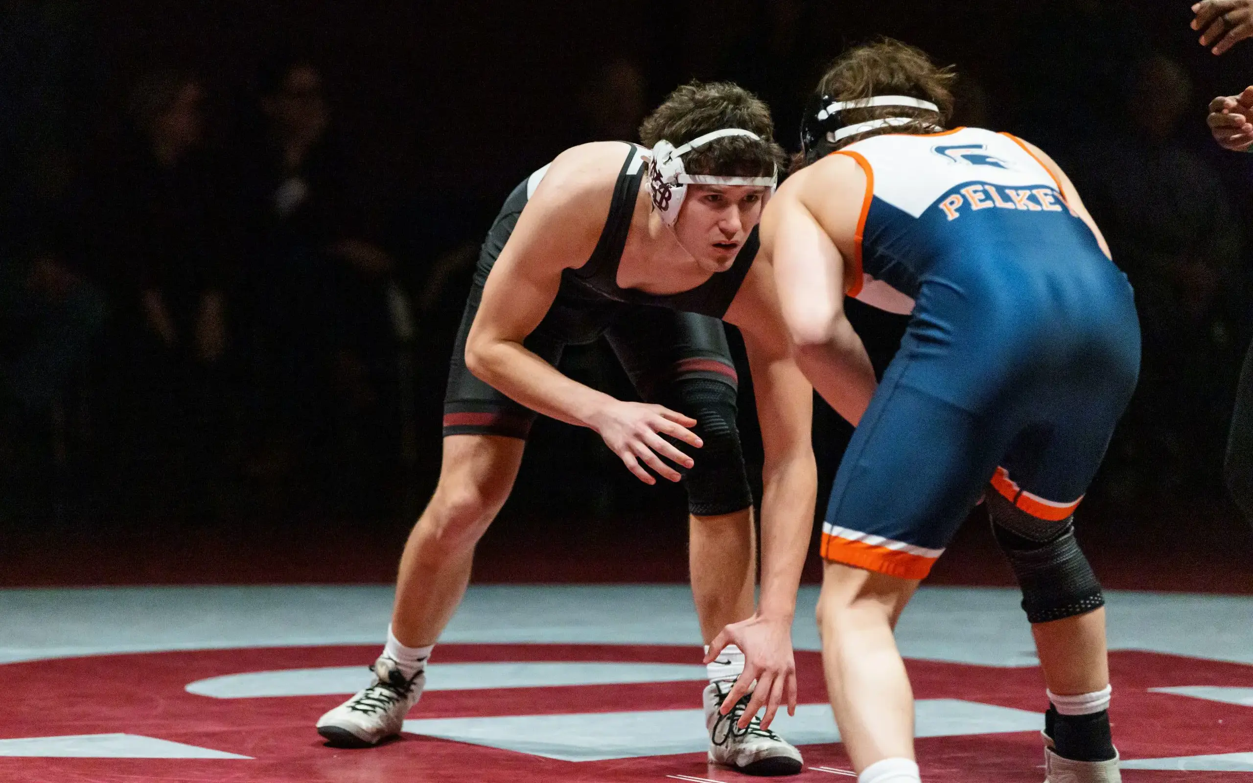 Wrestlers about to fight