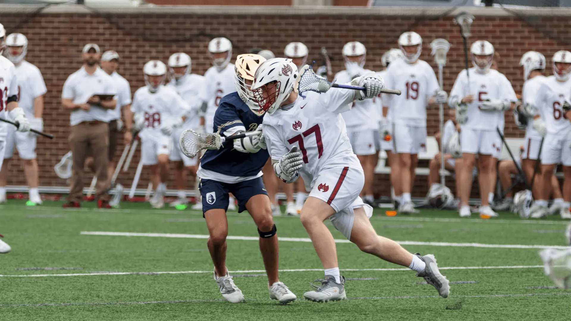 Football players in action